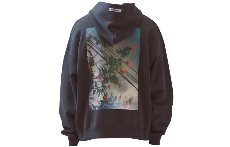 FOG Photo Series Black Hoodie FW19 Floral Back Print Unisex Pullover FOG-FW19-3