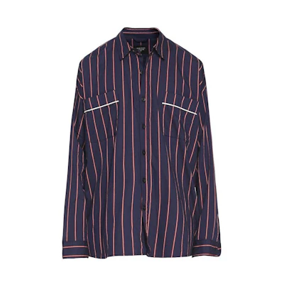 Fear of God Piped Oversized Shirt Navy/Red Stripe