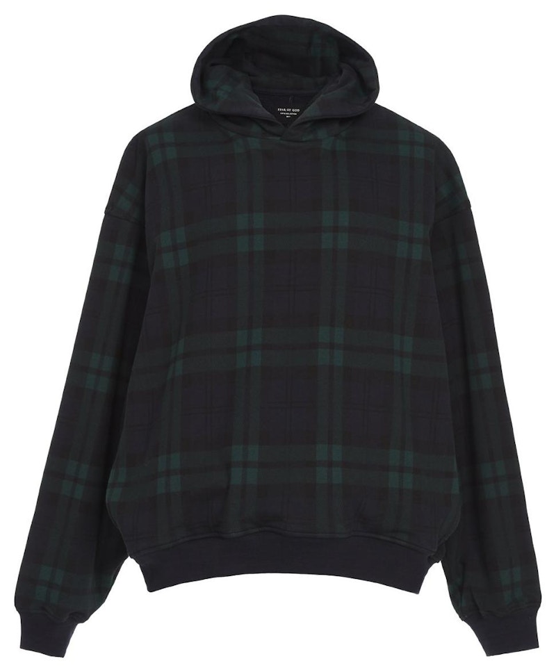 Fear of God Plaid Everyday Hoodie Hoodie Green Plaid