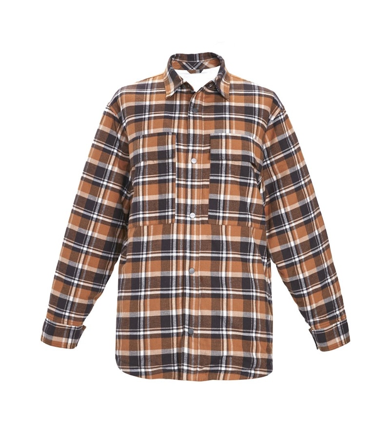 Fear of God Plaid Flannel Shirt Jacket Brown Plaid