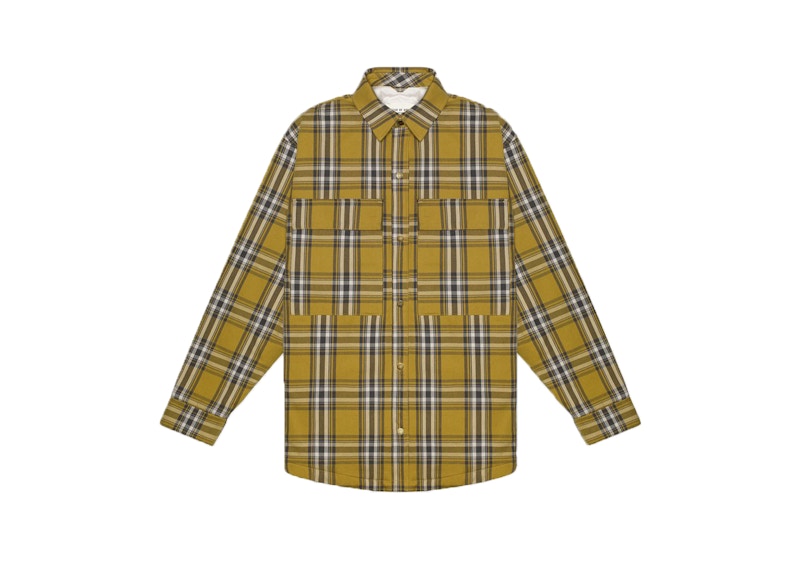 Fear of God Plaid Flannel Shirt Jacket Garden Glove Yellow Plaid