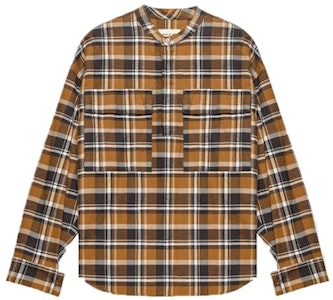 Fear of God Kemeja Kotak Henley Coklat Buy Fear of God Kemeja Kotak Henley Coklat