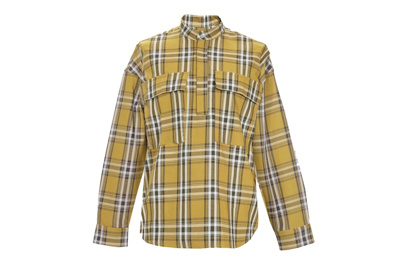 Fear of God Plaid Pullover Henley Garden Glove Yellow