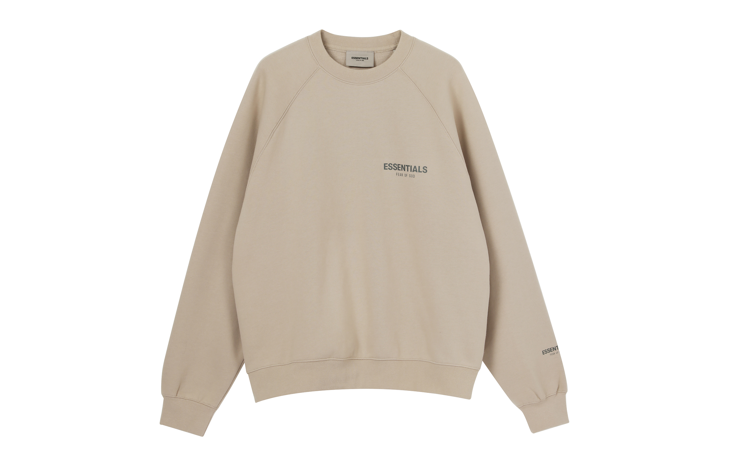 Fear of God Pullover Crewneck Logo Print String/Tan Unisex Heavyweight Sweatshirt FOG-FW21-224