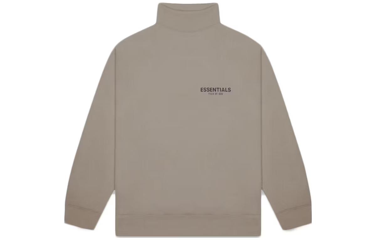 Fear of God Sage Taupe Mock Neck Sweatshirt Unisex Heavyweight Pullover FOG-FW20-110