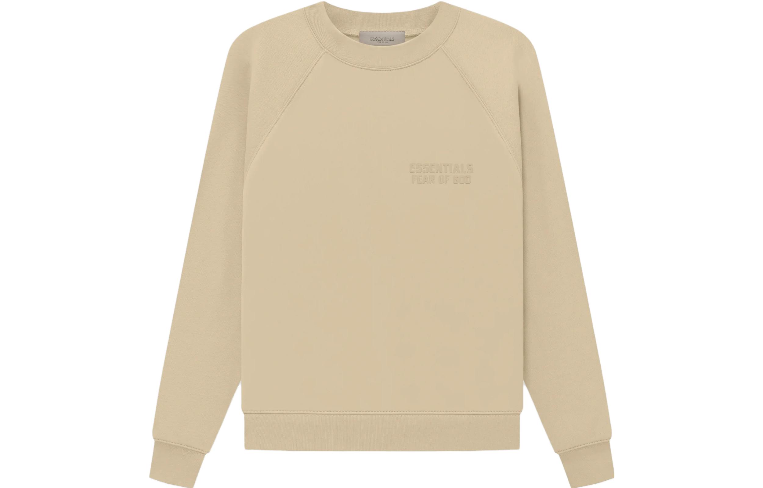 Fear of God Sand Logo Crewneck Sweatshirt Unisex Heavyweight Pullover Beige 192BT222044F
