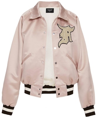 Fear of God Satin Baseball Coach Jacket Blush Buy Fear of God Satin Baseball Coach Jacket Blush