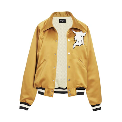 FOG Satin Baseball Coach Jacket Gold