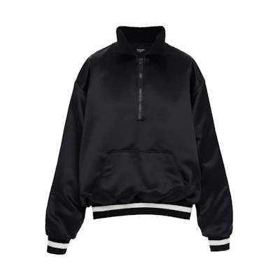 FOG Satin Half-Zip Coaches Jacket Black