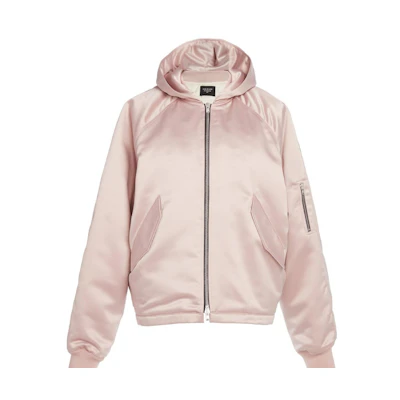 FOG Satin Hooded Bomber Jacket Blush