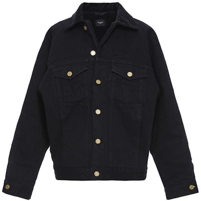 Fear of God Selvedge Denim Alpaca Trucker Jacket Black Buy Fear of God Selvedge Denim Alpaca Trucker Jacket Black