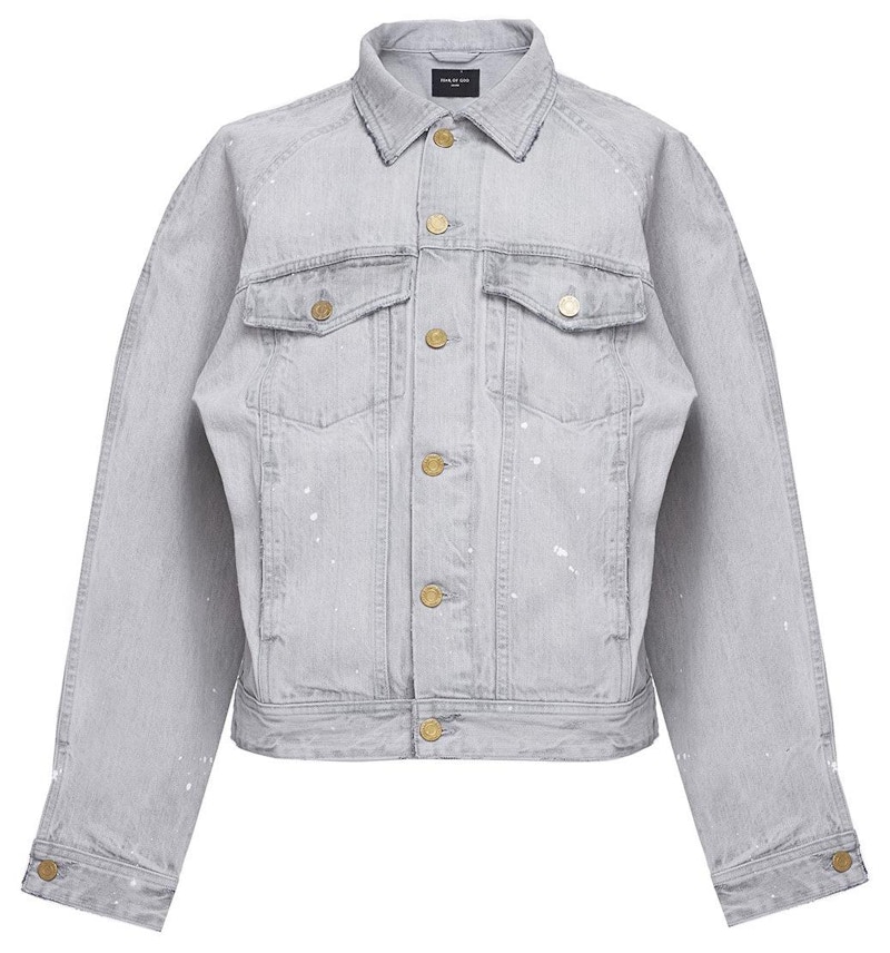 Fear of God Selvedge Denim Raglan Trucker Jacket Grey
