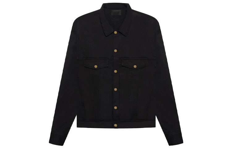 FOG Seventh Collection French Terry Trucker Jacket Black Men FOG-FW20-021