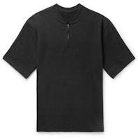 Fear of God Short Sleeve Half Zip Henley T-Shirt Black Fear of God Short Sleeve Half Zip Henley T-Shirt Black