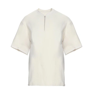 FOG Short Sleeve Half Zip Henley T-Shirt Cream