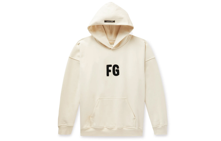 FOG Sixth Collection FG Logo Hoodie Menswear - Off White FOG-FW19-38