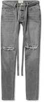 Fear of God Skinny Fit Distressed Denim With Ankle Zippers Jeans God Grey Fear of God Skinny Fit Distressed Denim With Ankle Zippers Jeans God Grey