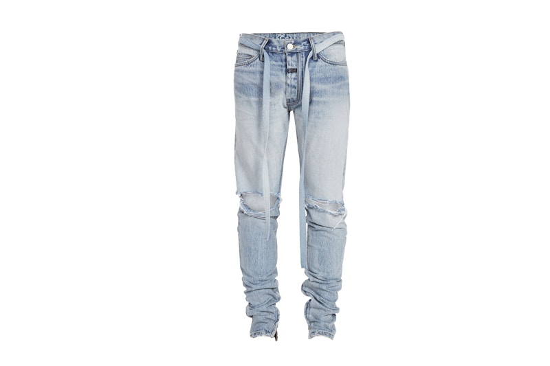 Fear of God Skinny Fit Distressed Denim With Ankle Zippers Jeans Indigo