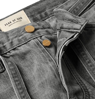 Fear of God Jeans Skinny Fit Denim Rusak Resleting Mata Kaki Abu-abu Dewa Order Fear of God Jeans Skinny Fit Denim Rusak Resleting Mata Kaki Abu-abu Dewa