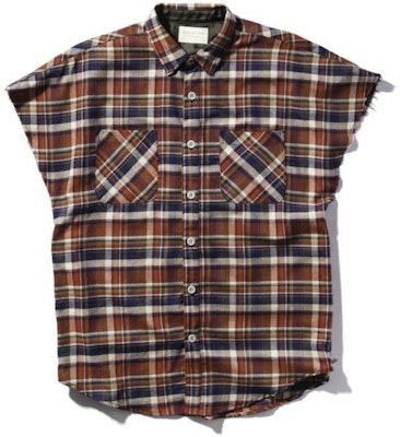 Fear of God Sleeveless Flannel Red Buy Fear of God Sleeveless Flannel Red