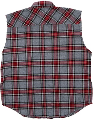 Fear of God Sleeveless Plaid Flannel Shirt Grey Order Fear of God Sleeveless Plaid Flannel Shirt Grey
