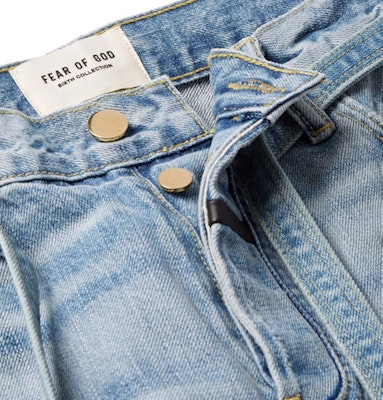 Fear of God Slim Fit Distressed Denim Jeans Indigo Order Fear of God Slim Fit Distressed Denim Jeans Indigo