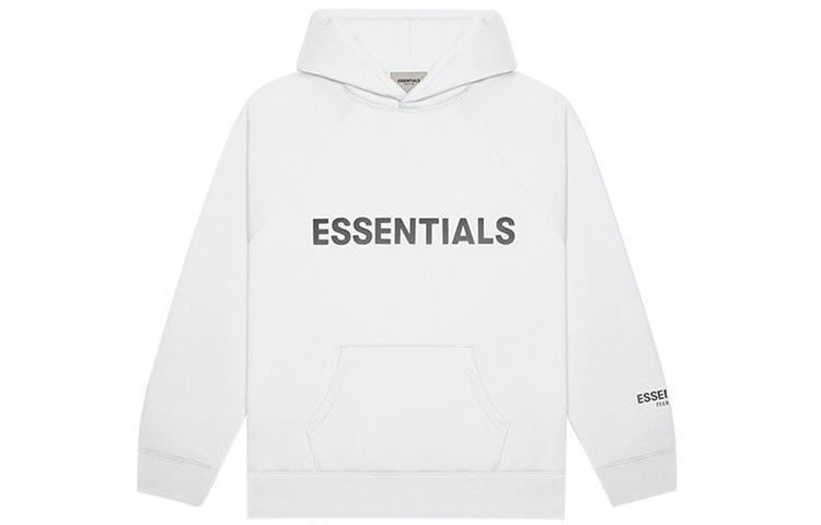 FOG SS20 3D Silicon Logo Pullover Hoodie White Unisex Heavyweight Sweater FOG-SS20-407