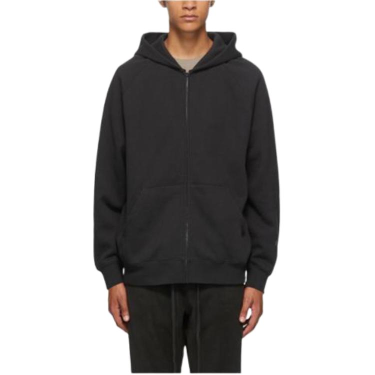 FOG SS21 Black Heavyweight Wool-Blend Logo Hoodie Jacket for Men Winter FOG-SS21-689