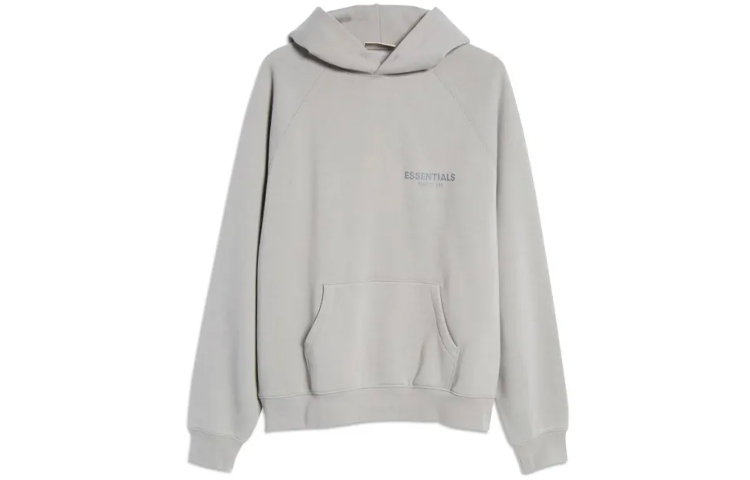 FOG SS21 Cement Gray Heavyweight Hoodie with Pocket Logo Unisex FOG-SS21-681