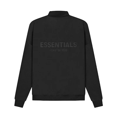 FOG SS21 Mockneck Half Zip Black Logo Print Pullover Sweatshirt Black Unisex FOG-SS21-575