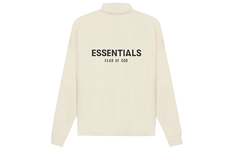 Fear of God SS21 Mockneck Half Zip Sweatshirt Buttercream/Cream Unisex Loose Fit FOG-SS21-576