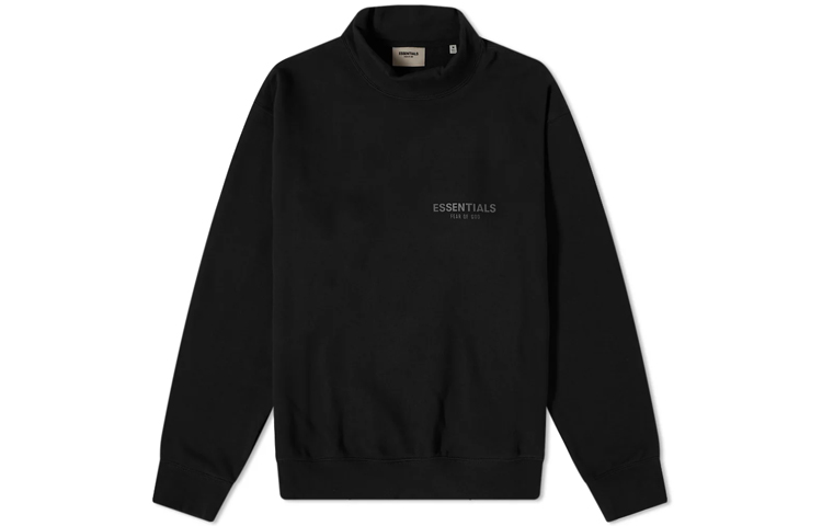 FOG SS21 Pull-Over Mockneck Logo Sweatshirt Black Unisex FOG-SS21-554