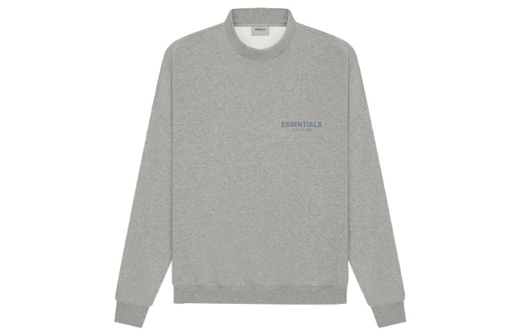Fear of God SS21 Pullover Mockneck Dark Heather Oatmeal Heavyweight Sweatshirt FOG-SS21-612