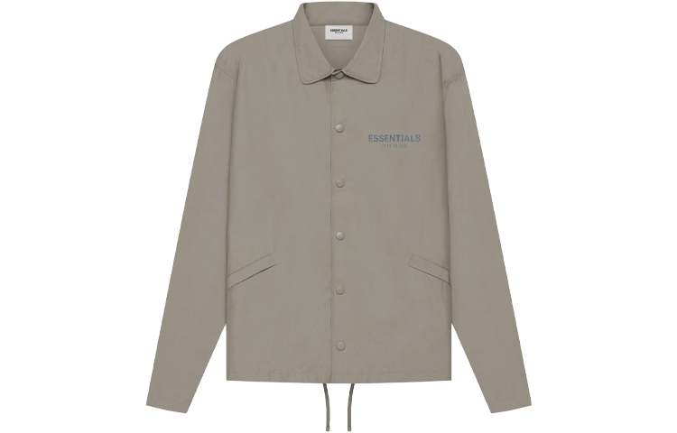 Fear of God SS21 Taupe Coaches Jacket Unisex Heavy-Duty Logo Windbreaker FOG-SS21-649
