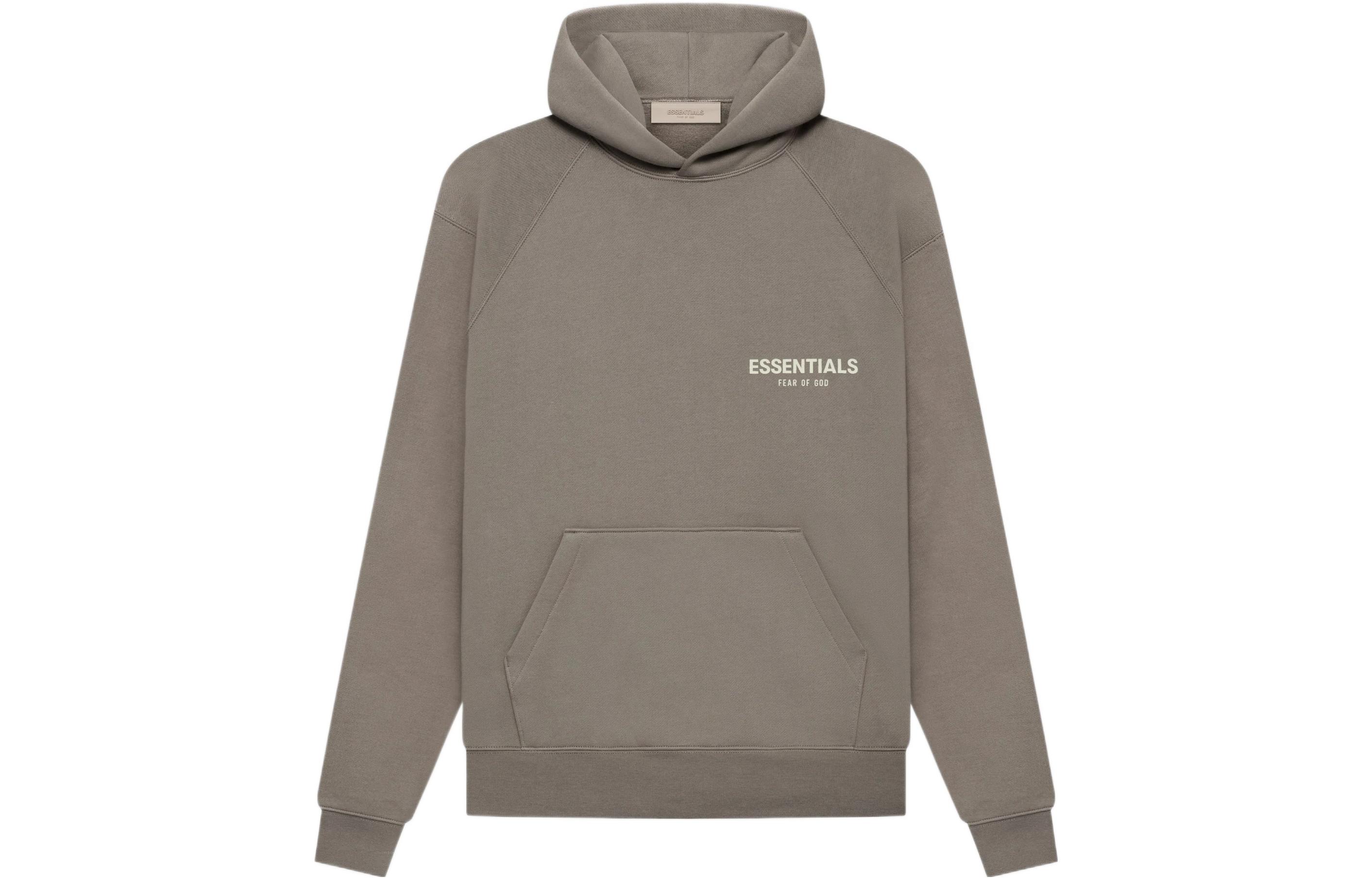 FOG SS22 Hoodie Desert Taupe Pullover Fleece Logo Hoodie Men Grey Taupe FOG-SS22-399