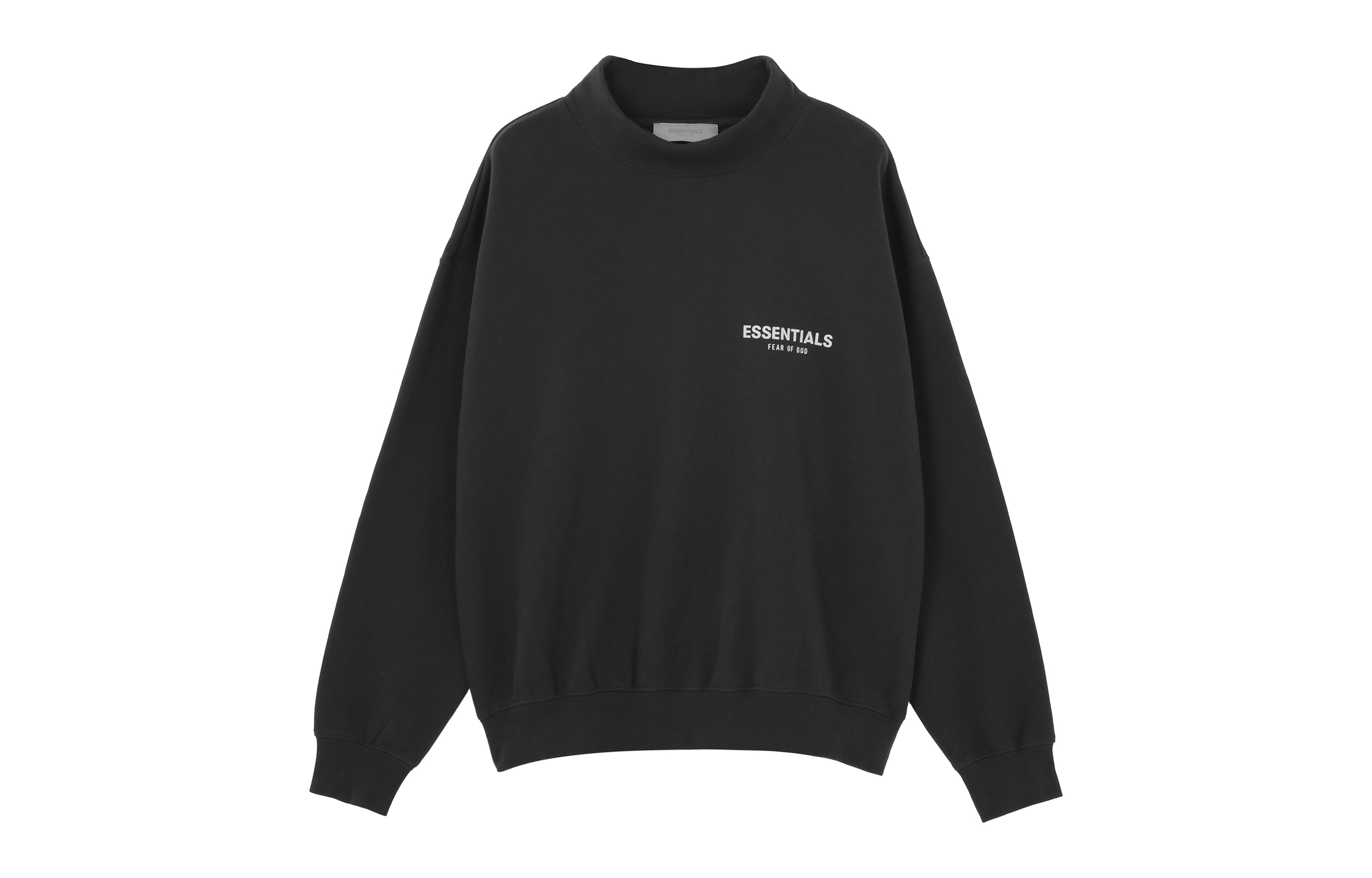 FOG SS22 Iron Logo Pullover Mid-Turtleneck Fleece Sweatshirt Black Iron FOG-SS22-250