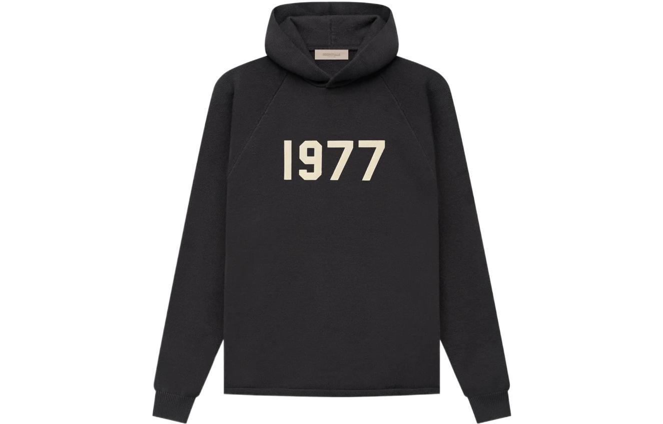 FOG SS22 Knit Hoodie Iron 1977 Pullover Heavyweight Sweater Black FOG-SS22-172