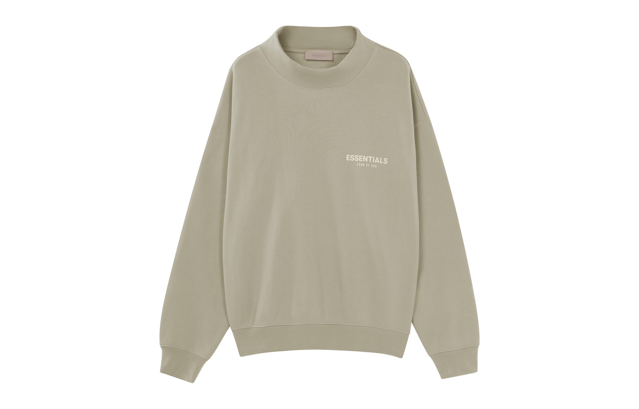 Fear of God SS22 Logo Fleece Pullover Heavyweight Sweatshirt Gray-Green Mens FOG-SS22-254