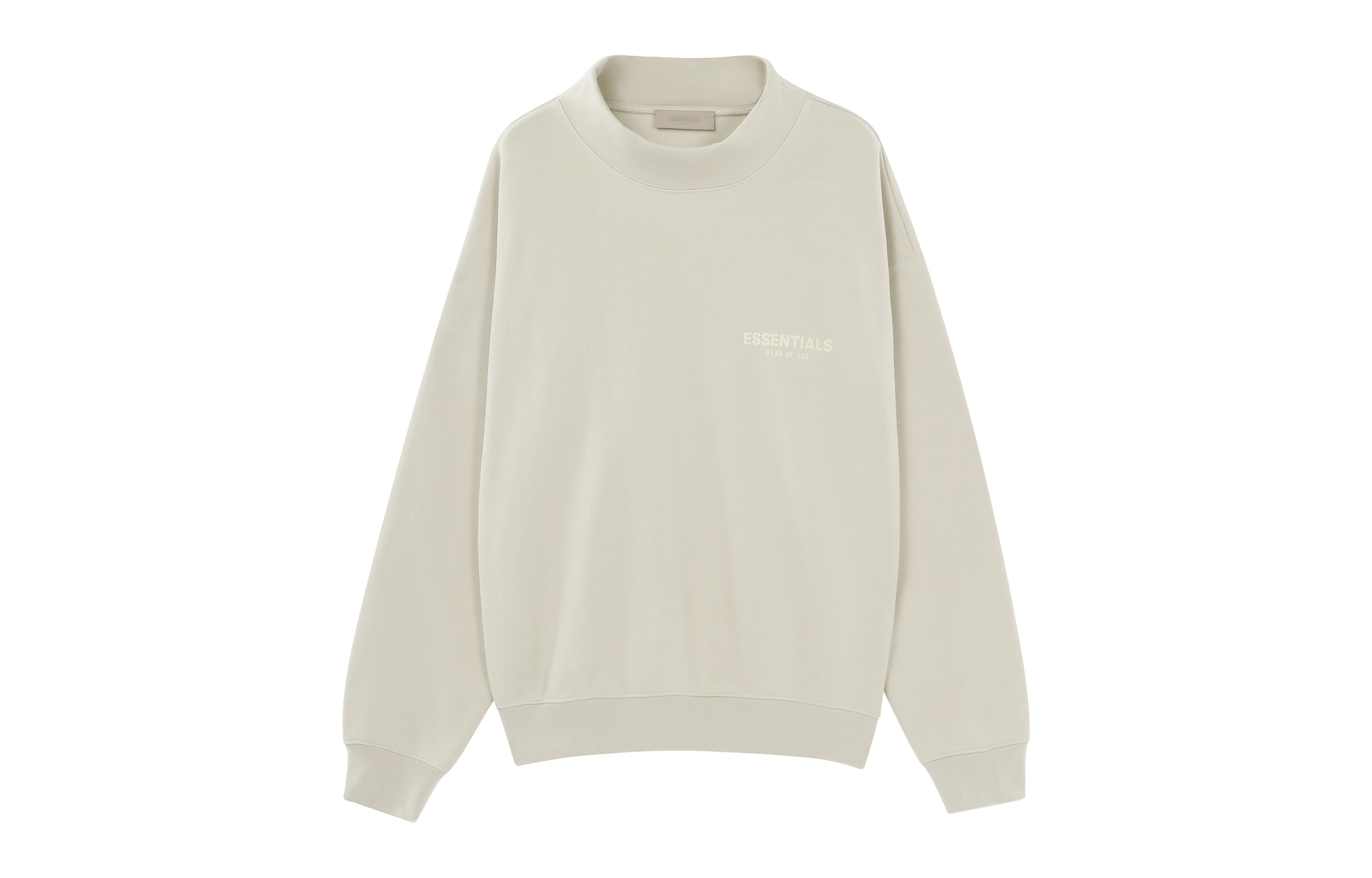 FOG SS22 Logo Print Half-Turtleneck Pullover Sweatshirt Wheat FOG-SS22-251