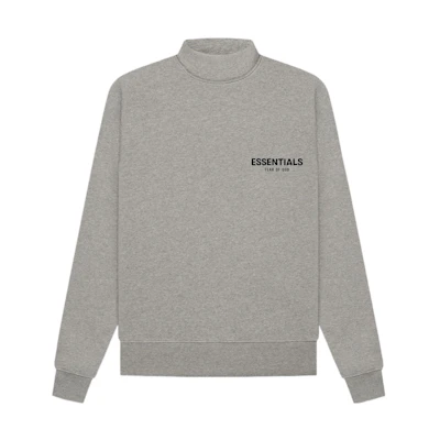 FOG SS22 Mockneck Pullover Sweatshirt Dark Oatmeal Unisex Fleece FOG-SS22-985