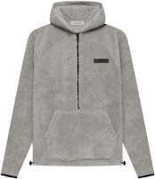 Fear of God SS22 Polar Fleece Half Zip Hoodie Dark Oatmeal Logo Jacket FOG-SS22-459 Fear of God SS22 Polar Fleece Half Zip Hoodie Dark Oatmeal Logo Jacket FOG-SS22-459