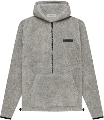 Fear of God SS22 Polar Fleece Half Zip Hoodie Jaket Logo Dark Oatmeal FOG-SS22-459 Buy Fear of God SS22 Polar Fleece Half Zip Hoodie Jaket Logo Dark Oatmeal FOG-SS22-459