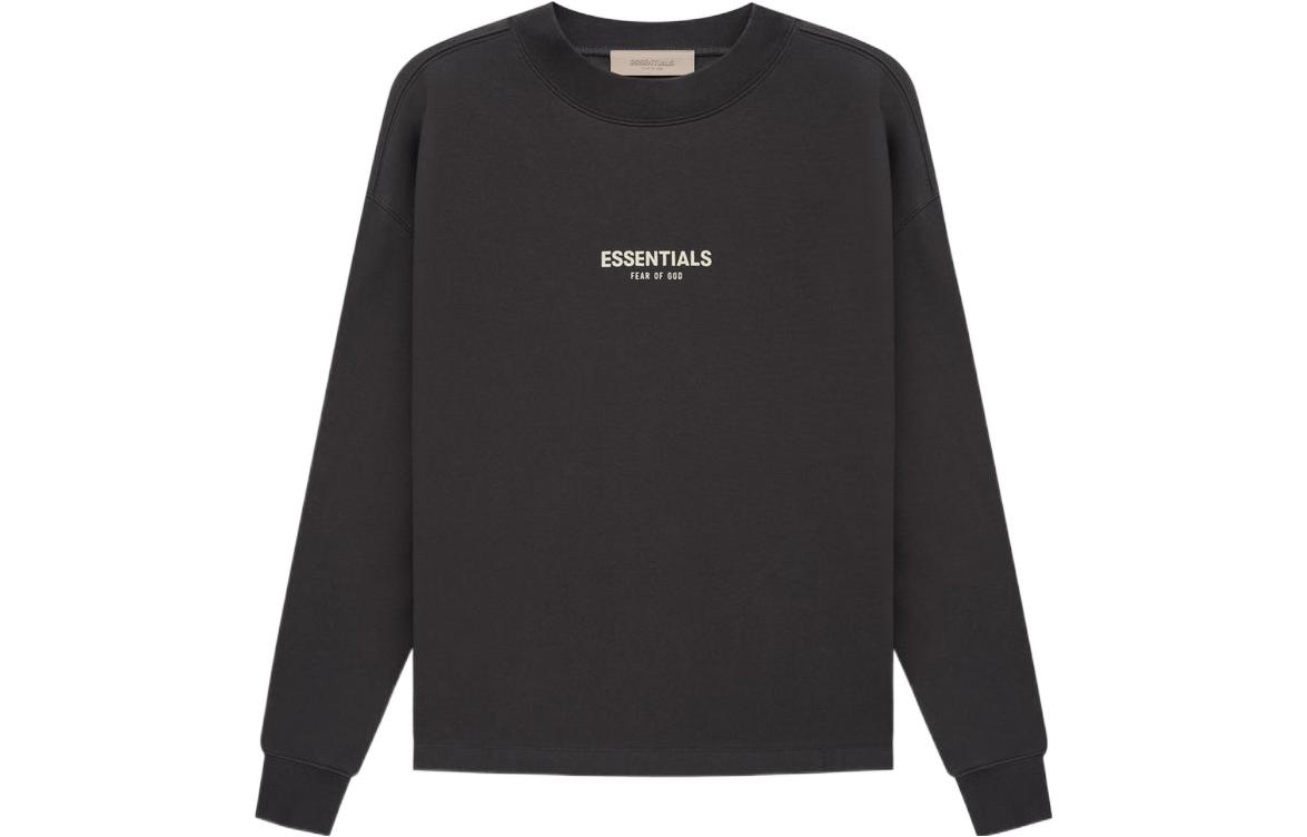 Fear of God SS22 Relaxed Crewneck Iron Heavyweight Logo Sweatshirt Black FOG-SS22-129