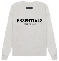 Fear of God SS22 Relaxed Crewneck Light Oatmeal Flocked Logo Heavyweight Sweatshirt FOG-SS22-340 Fear of God SS22 Relaxed Crewneck Light Oatmeal Flocked Logo Heavyweight Sweatshirt FOG-SS22-340
