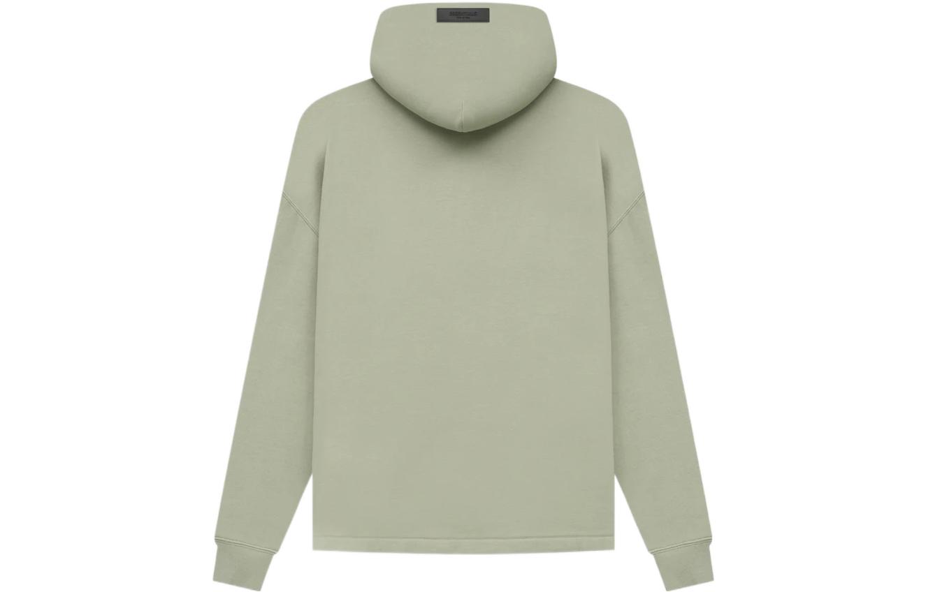 FOG SS22 Relaxed Hoodie Seafoam Flocked Logo Heavyweight Pullover - Grey Green FOG-SS22-186