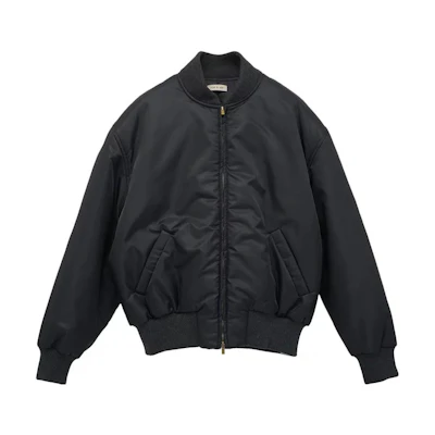 FOG SS23 Black Solid Baseball Collar Zip Jacket FGE30-205NYL024