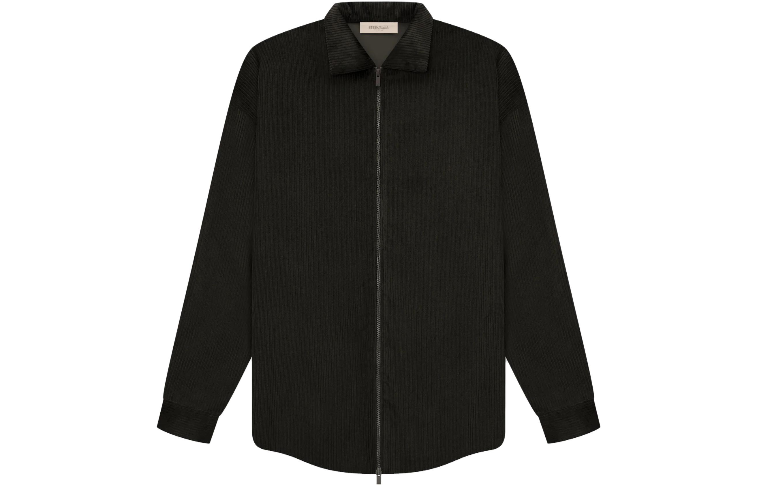 FOG SS23 Corduroy Zip-Up Shirt Jacket Off Black Fashion FOG-SS23-045