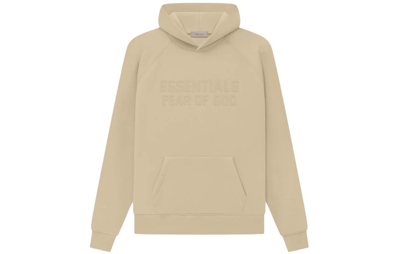 Fear of God SS23 Essentials Hoodie Sand Logo Print Heavyweight - Sand White FOG-SS23-004