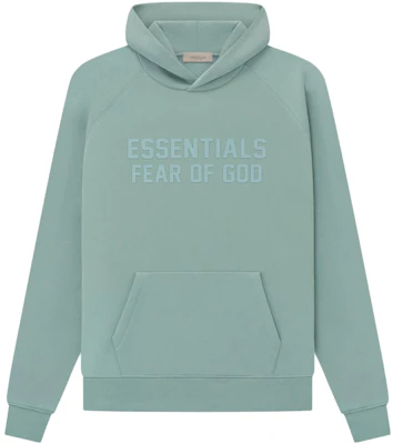 Fear of God SS23 Essentials Sycamore Logo Hoodie Misty Blue - Heavyweight Pullover FOG-SS23-002 Buy Fear of God SS23 Essentials Sycamore Logo Hoodie Misty Blue - Heavyweight Pullover FOG-SS23-002
