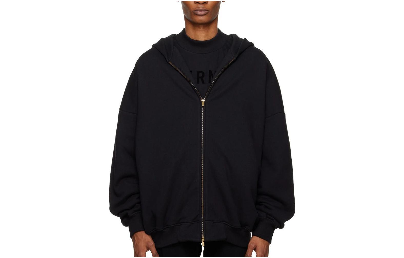 FOG SS23 Eternal Cotton Fleece Hoodie Black Double-Zip Black Jacket FOG-SS23-736